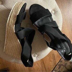 Madden Girl Black Espadrille Wedges with Crisscross Straps